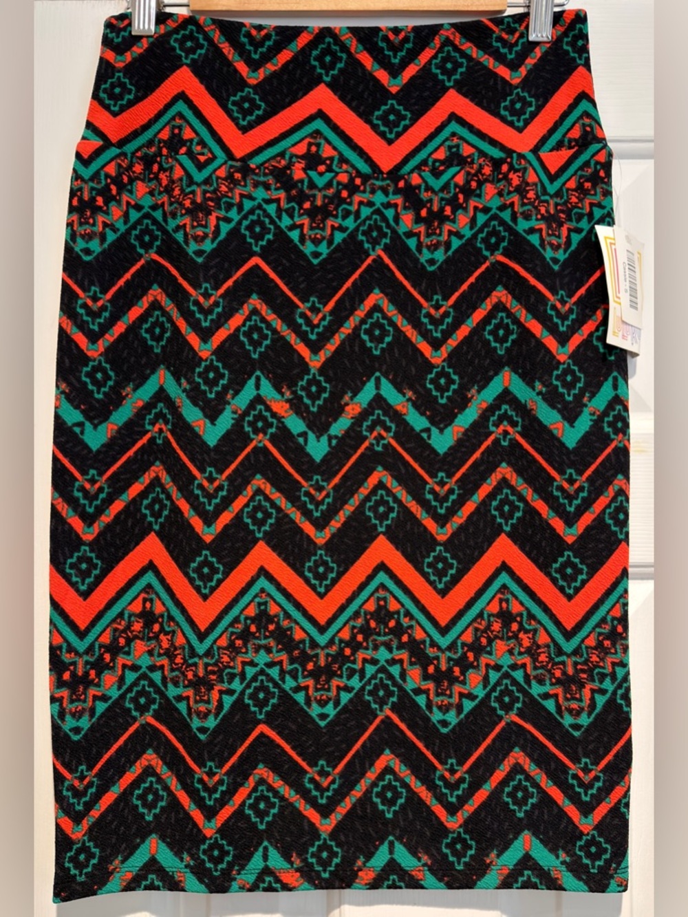 NWT LuLaRoe Cassie Skirt Size Small Black Green Orange Knee Length